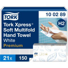 157100289 Pappershandduk Tork Xpress Premium Mjuk Z-vikt 2-lag H2