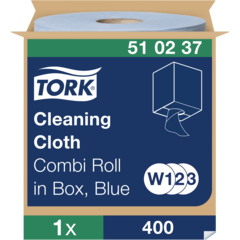 157510237 Rengöringsduk Mjuk Rulle i box Tork W1/W2/W3 Blå