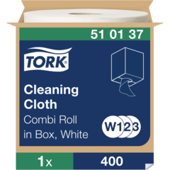 157510137 Rengöringsduk Mjuk Rulle i box Tork W1/W2/W3 Vit