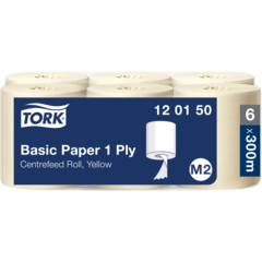 157120150 Torkrulle Tork Basic 1-lag Gul M2