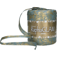 102039 Gavebånd Raphia Grøn/Guld 10mm x 200m
