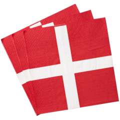 HED202468 Servett 3-Lager Danska Flaggan