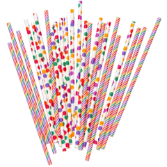 HED202635 Papperssugrör Karusell + Confetti DesignHouse95 19,7cm