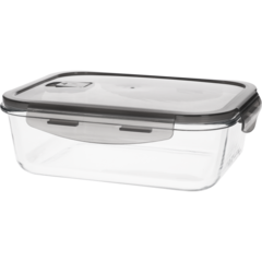 161520 Rectangular Lunch Box with Lid Glass/Plastic 1.5L