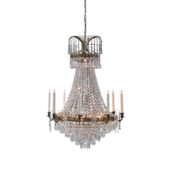 MS100659 Kristallkrona Läckö 9L Antik