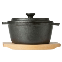 BI1908371 Cosy Gjutjärnsgryta med Träbas