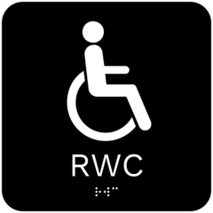 SKMX135 Skylt Taktil RWC Svart 150x150mm