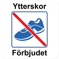 SKMX161 Golvdekal Ytterskor Förbjudet 410x410mm