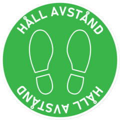 SKMX166 Golvdekal HÅLL AVSTÅND Grön Ø300mm