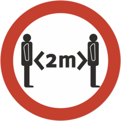 SKMX170 Golvdekal Håll Avstånd 2m