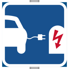 SKMX35 Skylt Laddplats 400x400mm