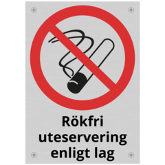 SKMX94 Skylt Rökfri uteservering enligt lag 148x210mm