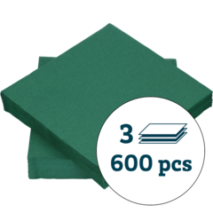 1279031 SERVIETT 3-LAG MØRKGRØNN 40X40