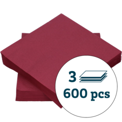 1279051 SERVIETT 3-LAG BORDEAUX 40X40