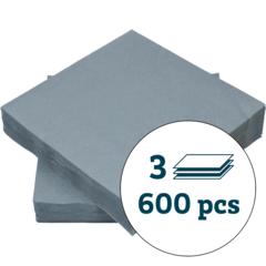 227711 Serviett 3-lag grå 40x40cm