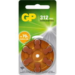 103250 Hearing Aid Battery ZA 312/PR41