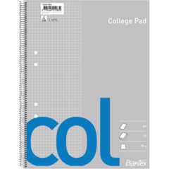 113000 Kollegieblock Bantex Col A4 rutat hålat