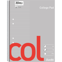 113100 Kollegieblock Bantex Col A4 linjerat hålat