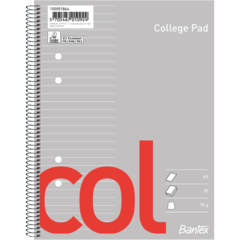 113300 Kollegieblock Bantex Col A5 linjerat hålat