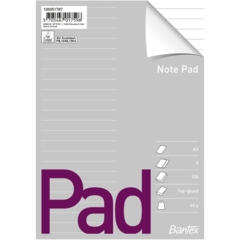113600 Anteckningblock Bantex Pad Linjerat A5