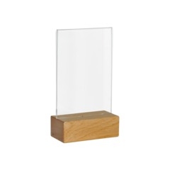 D8311539 Akrylficka A7 stående med träfot