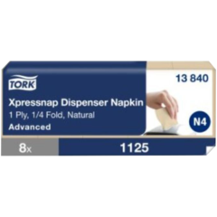 15713840 Dispenserservett Tork Xpressnap N4 2-lag Natur 21,3x33cm