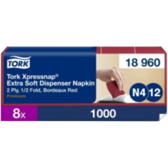 15718960 Dispenserservett Tork Xpressnap N4 Extra Mjuk Vinröd