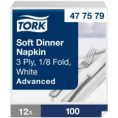 157477579 SERVIETT TORK 1/8 HVIT 39X39CM