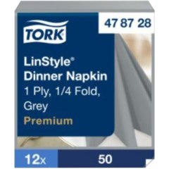 157478728 Servett Tork LinStyle Grå 39x39cm 1/4-vikt
