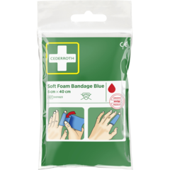 51011023 Plåster Cederroth Soft Foam Bandage Blå Pocket size 6x40cm
