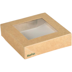 119202878 Lock med fönster BioPak Viking Cube 510/820ml Brun