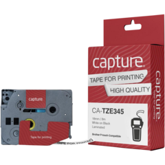 TZE345 Märkband Capture Vit/Sv 18mm