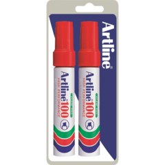 EK100C2RED Artline 100 Marker Pens - Set of 2