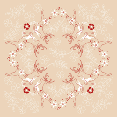 AM88713 Bordsduk Leonard beige-bordeau