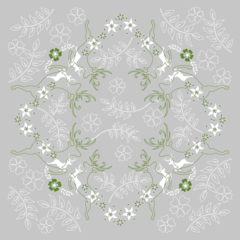 AM88714 Bordsduk Leonard grå/grön  80x