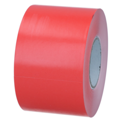 584007 Vågetikett Linerless 58mmx65m Permanent Röd Ø40mm