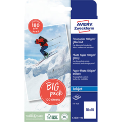 ANC2570-100 Fotopapper Avery blankt 180 g/m² 10 × 15 cm, 100 ark
