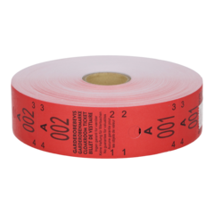 TI1010REDA Garderobsbiljett 1-500 Röd