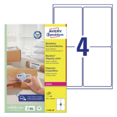 ANL7169B100 Paketetiketter Avery BlockOut 99,1x139mm vit