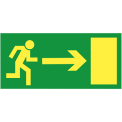 6705501 Skylt Utrymningsväg Pil Höger