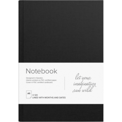 92615100 Burde A5 Lined Notebook Black