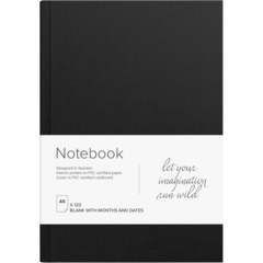92615300 Anteckningsbok Burde Olinjerat Svart A5