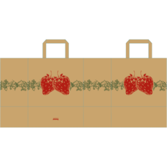 187301 Papperskasse Brun 240x120x210mm Jordgubbsmotiv