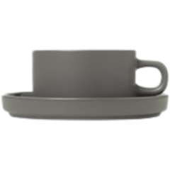 BL63975 Pewter Pila Tea Cup & Saucer Set - 2 Pieces