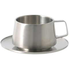 DCS072BSS23 Beveled Stainless Steel Mug Saucer