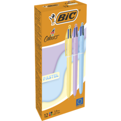 517320 Kulspetspenna BIC® Pastellfärgade 4-färgspennor 1 mm 12-pack