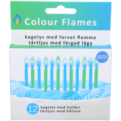 260040 Tårtljus Blå/Grön Låga