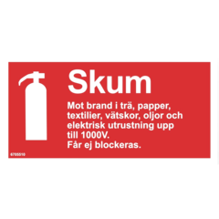 6705510 Skylt Skum 200x100mm