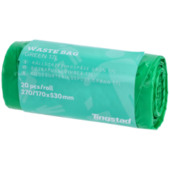 3337070 Källsorteringspåse 17L Grön