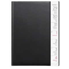 D1196 Almanacka Burde 1196 Liten Veckokalender Plast 2026 Svart